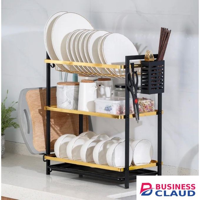 Gold black heavy gauge dishrack