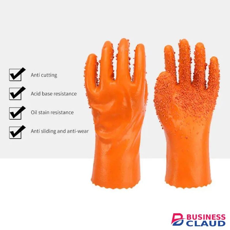 A Pair Of Hard Silicone Latex Studded Gloves Premium Household Cleaning Gloves Durable Waterproof Non Slip Multi Purpose Reusable Protective Gloves For Kitchen Bathroom Laundry And Daily Chores