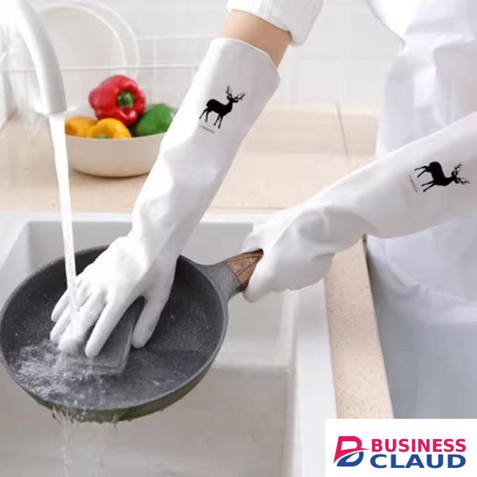 Dish Washing Gloves Cleaning Rubber Gloves Housework Kitchen Bathroom Laundry Chores Waterproof Dishwashing Gloves Wear-Resistant Gloves