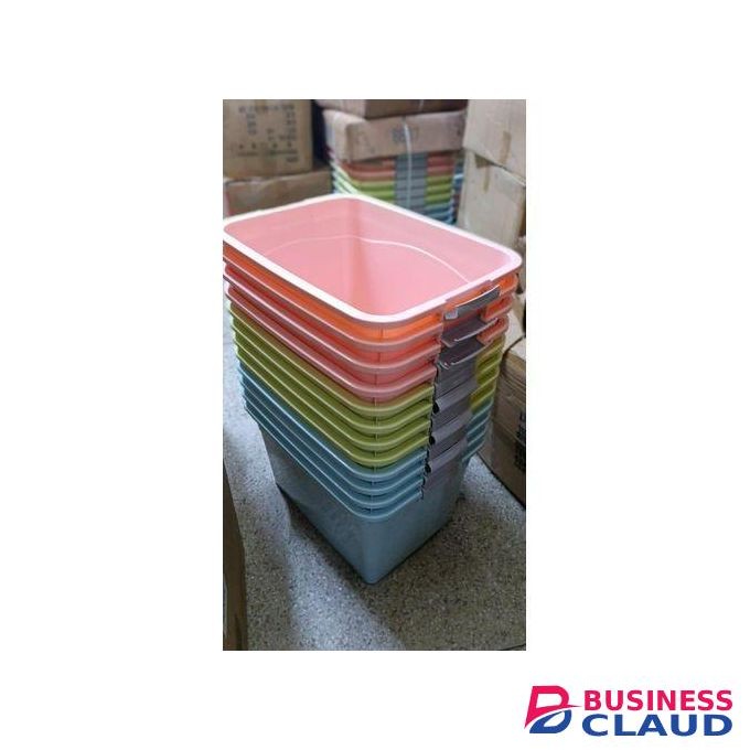 Stackable Storage Box with Wheels Large Plastic Organizer for Clothes, Toys, Laundry & Office Use(RANDOM COLOURS)