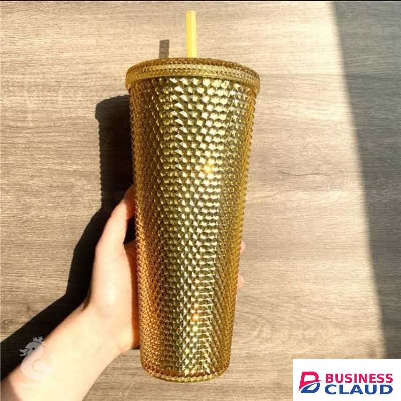 (710ml) Studded Tumbler with Lid and Straw