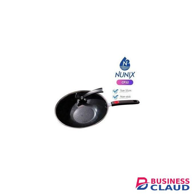 Nunix Non-Stick Work Deep Frying Pan With Glass Lid Cover