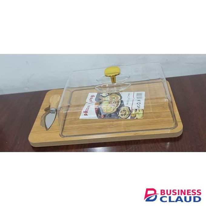 Wooden 30x20 Pizza Tray Plus Acrylic Cover And Knife