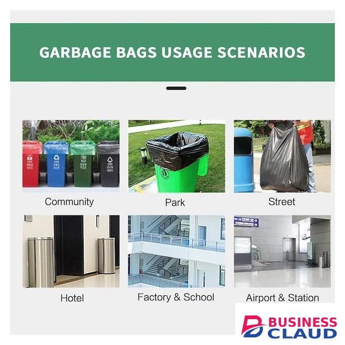 Large Black Size Garbage Bag Set, Large Trash Bags, Black Heavy Duty Bin Bags, Plastic Garbage Storage Bag - 50 pcs