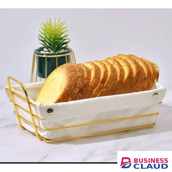 Gold frame black cloth /silver frame white cloth storage bread basket