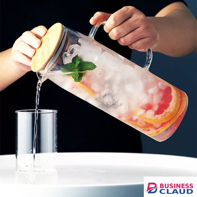 1.2L Heat Resistant Juice / Water Glass Jug With Cover