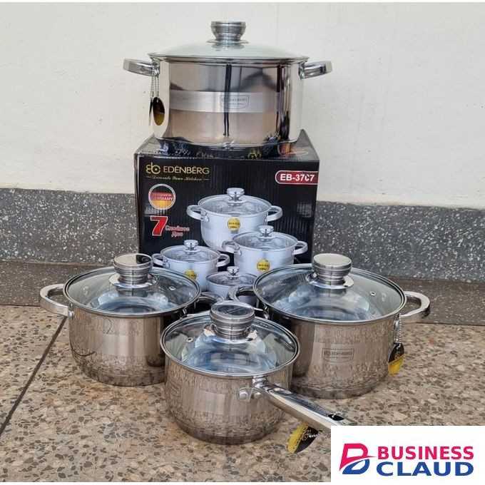 EDENBERG 8pcs Non Stick Stainless Steel Cookware Set With Lids