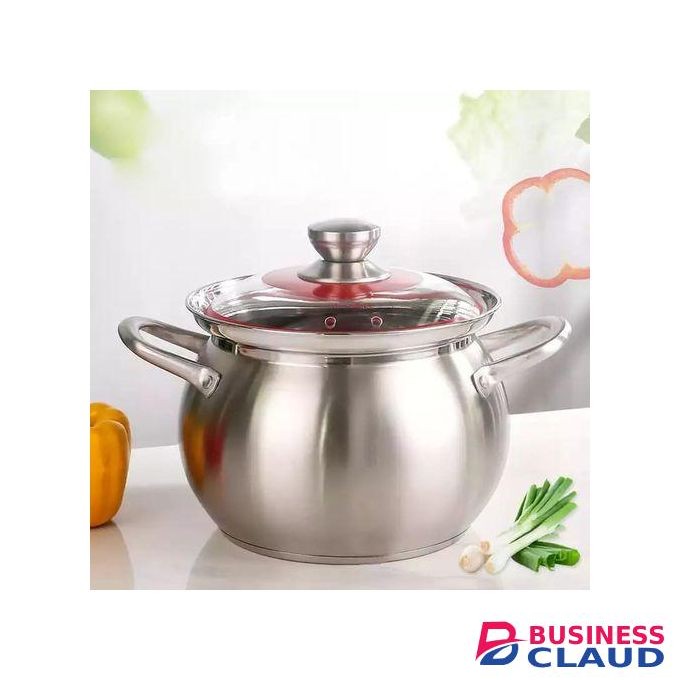 4.8L Stainless Steel Thickened Soup Pot With Glass Lid