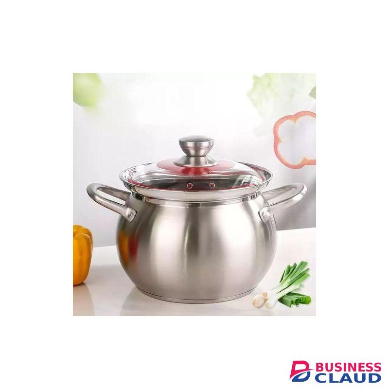 4.8L Stainless Steel Thickened Soup Pot With Glass Lid