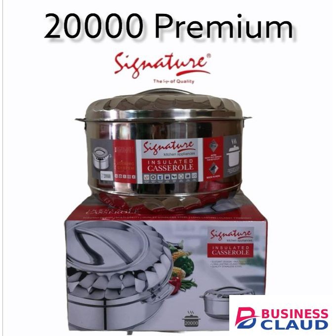 Signature 20000ml Insulated Shinny Polished Premium Hotpots With Lids