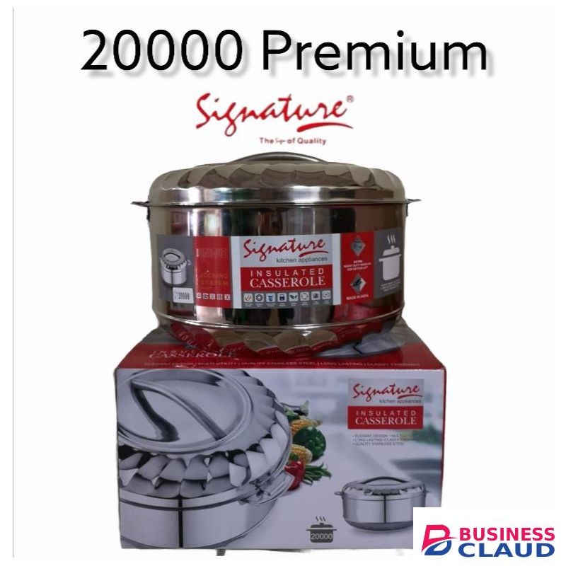 Signature 20000ml Insulated Shinny Polished Premium Hotpots With Lids