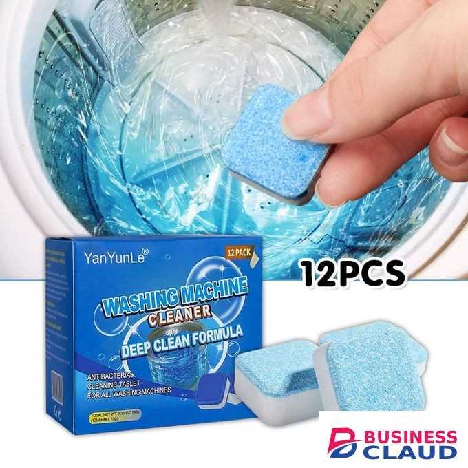 Washing Machine Cleaning Tablets 12PCS/Set Washing Machine Cleaner Deep Cleaning Remove Odor Deodorize & Remove Mold Washing Machine Decontamination