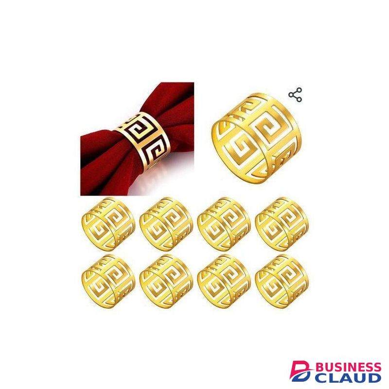6pcs of elegant gold napkin holders