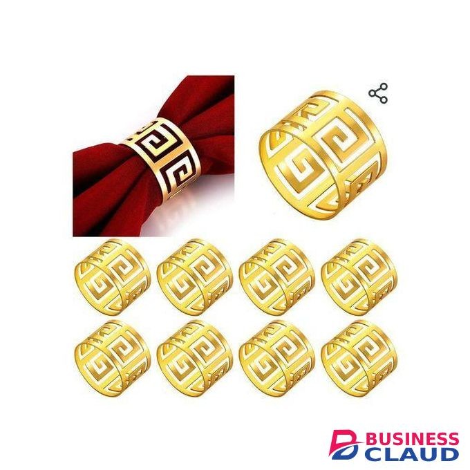 6pcs of elegant gold napkin holders