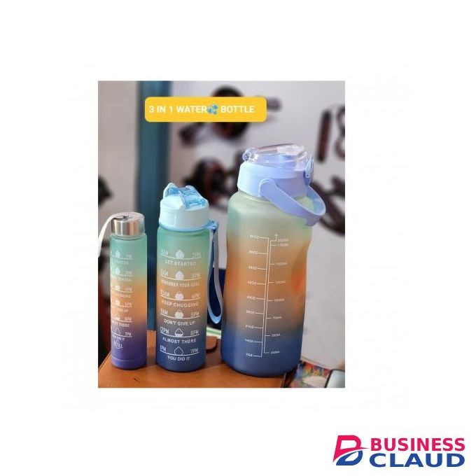 3in1 Multicolour Motivation Water Bottle-Capacity 2litres,800mls,500mls