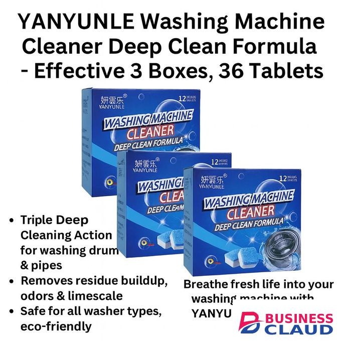 YANYUNLE Washing Machine Cleaner – 36 Cleaning Tablets (3 Boxes) ✅ Deep Clean Formula ✅