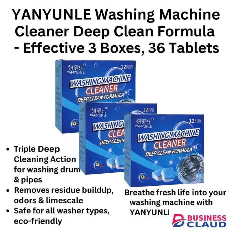 YANYUNLE Washing Machine Cleaner – 36 Cleaning Tablets (3 Boxes) ✅ Deep Clean Formula ✅