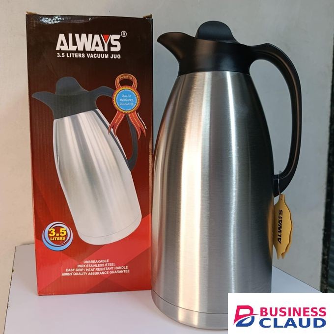 21 G ALWAYS 3.5L Unbreakable Stainless Steel Vacuum Jug - Double-Wall Insulated Thermos Flask - 24H Hot & Cold Retention