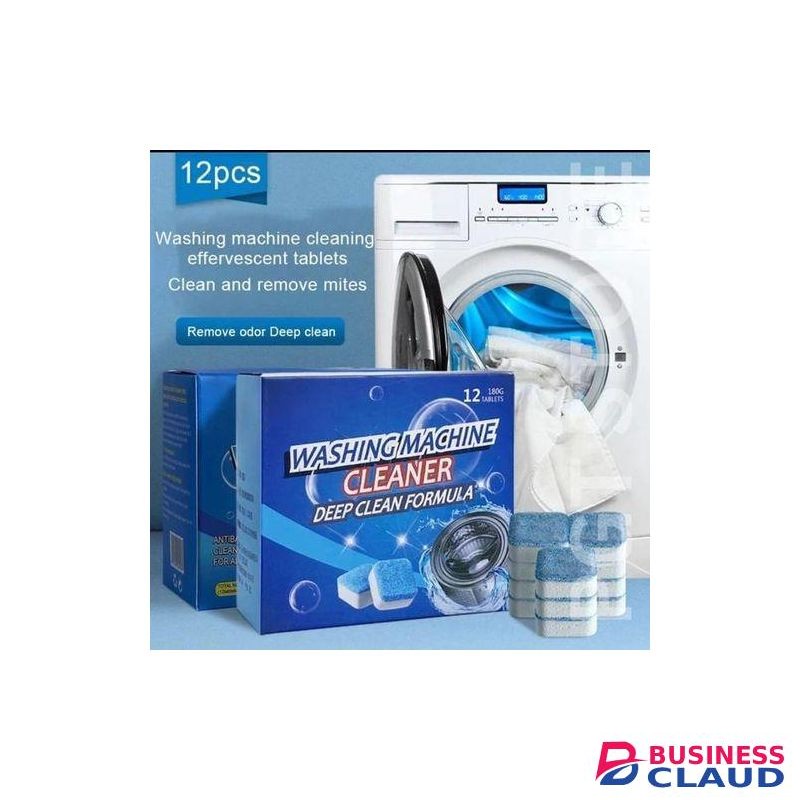 12pcs Deep Clean Washing Machine Tablets - Descale, Deodorize, & Remove Mold