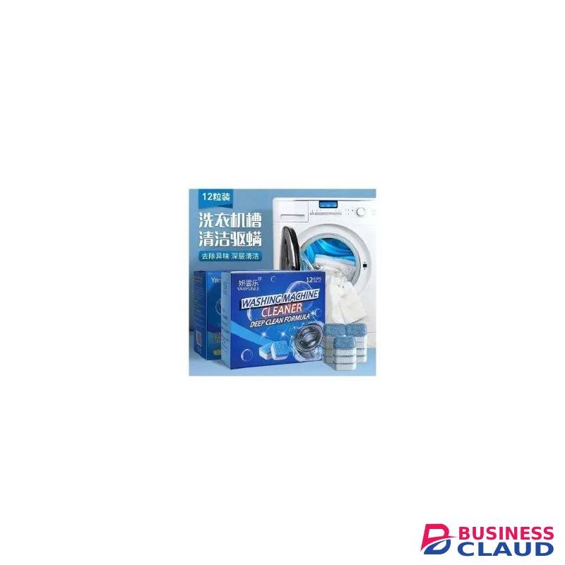 WASHING MACHINE CLEANING TABLETS DETERGENT EFFERVESCENT CLEANER TABLET (1 BOX HAS 12 SOLID TABLETS