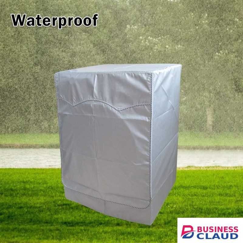 Front loading washing machine - waterproof, dustproof, sunscreen, 55 * 60 * 90cm suitable for most drum washing machines (silver)