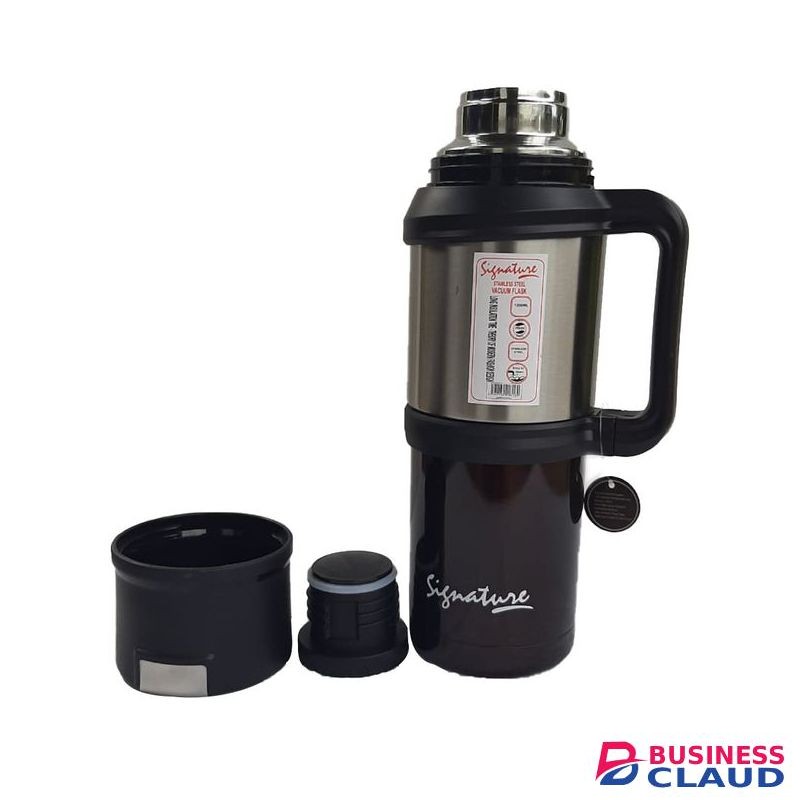 Signature 1.2ltrs Black Non Breakable Vacuum Flask.