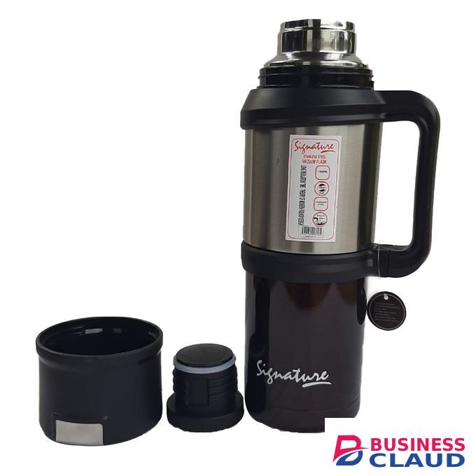 Signature 1.2ltrs Black Non Breakable Vacuum Flask.
