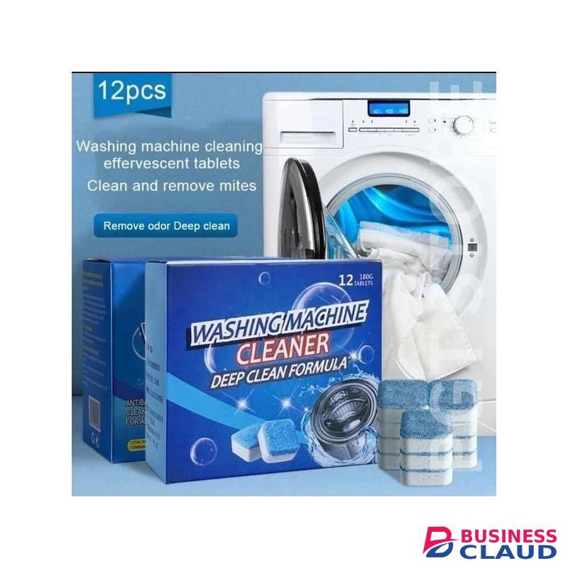 12PCS/Box Washing Machine Cleaning Tablets Deep Cleaning Washing Machine Cleaners Remove Odor Deodorize & Remove Mold Washing Machine Decontamination