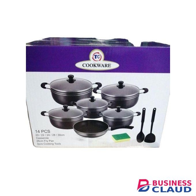 TC 14pc Stainless Steel Non Stick Casserole Cookware