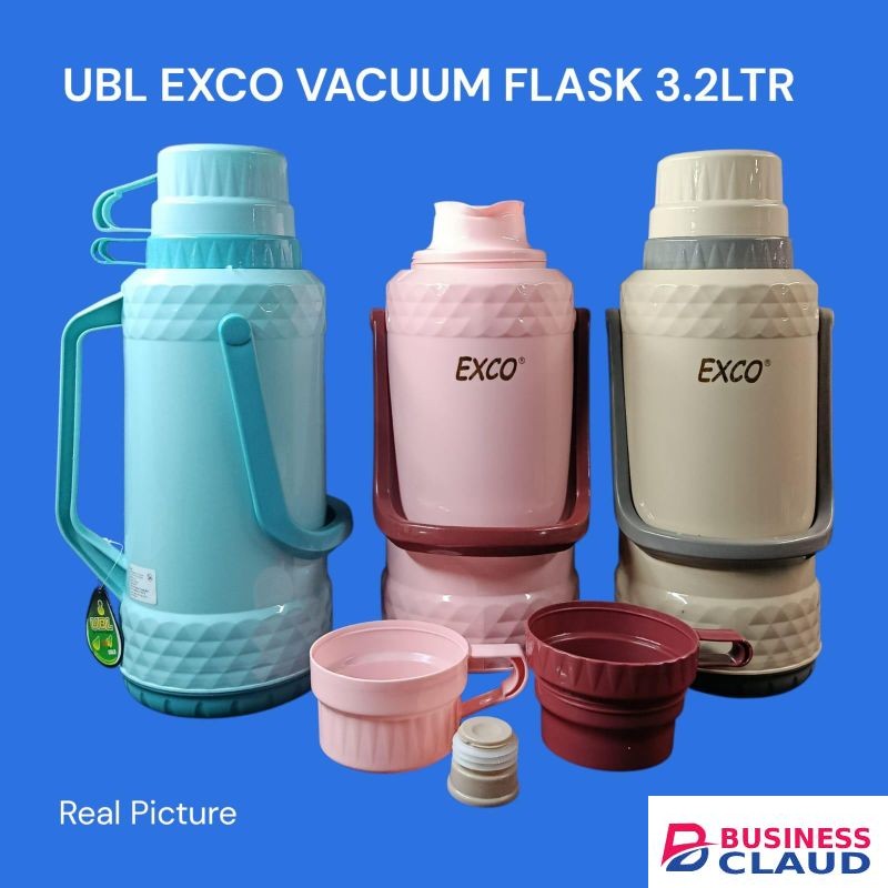 Exco Vacuum Flask – 3.2 Litres Large Capacity Thermal Bottle for Hot and Cold Drinks, Durable & Easy-Pour Design for Home, Office and Events