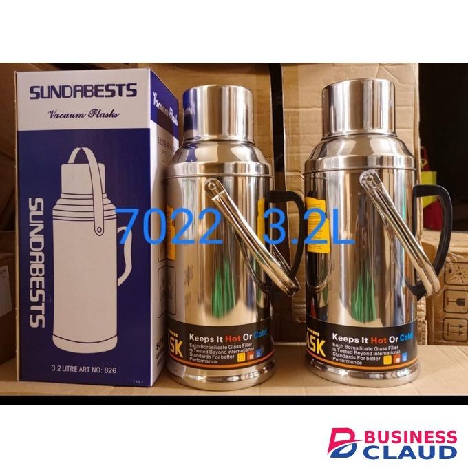 SUNDABESTS 3.2 litres stainless steel breakable vacuum flask for keeping hot/cold 8 to 12 hours