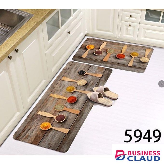 2Pcs heavy Binded Anti-Slip Kitchen Rubber Mats