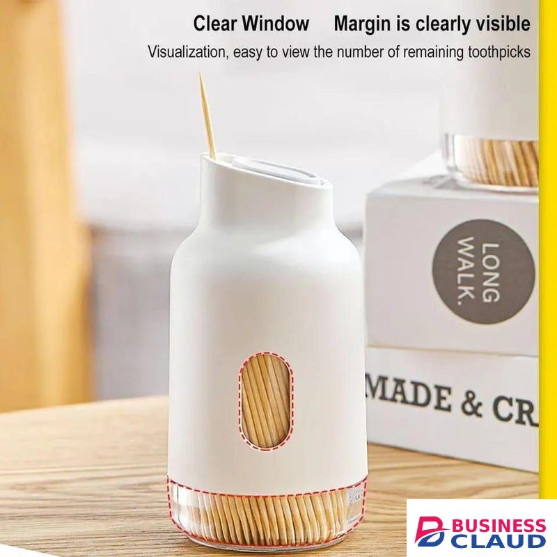 Toothpick Dispenser With Free Toothpicks, Pop-Up Toothpick Holder, Hygiene Toothpick Dispenser