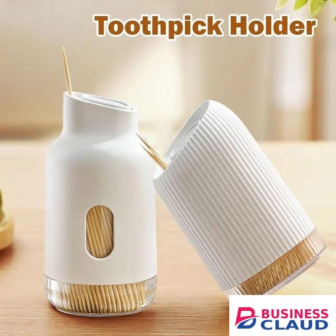 Toothpick Dispenser With Free Toothpicks, Pop-Up Toothpick Holder, Hygiene Toothpick Dispenser