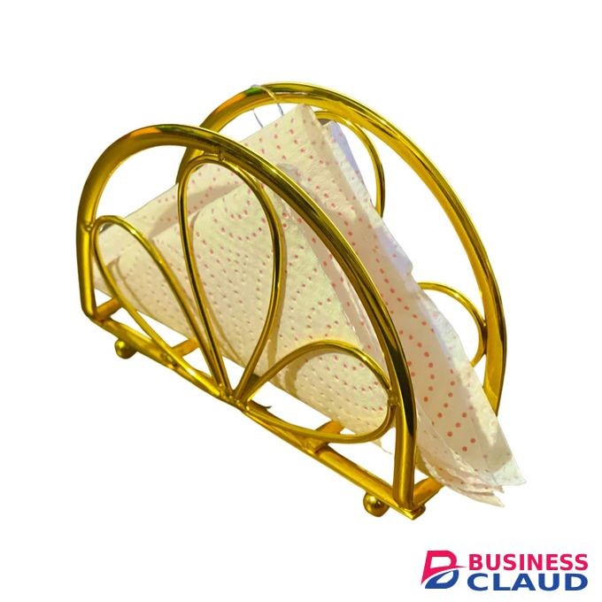 Golden Napkin Holder Rack Table Serviette Metal Paper Cocktail