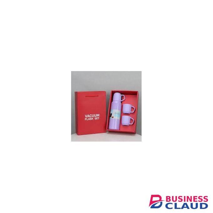 VACUUM FLASK Red gift box 450ml thermocup +3 free cups