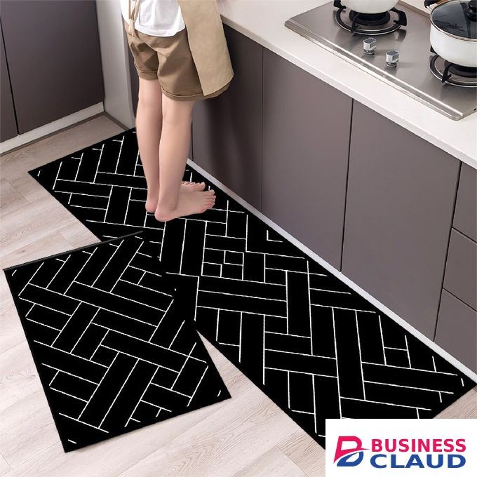 2 Pcs Anti-Fatigue Kitchen Rug, Waterproof Non-Slip