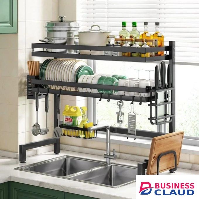 2 Layer Over The Sink Utensil Rack Organizer