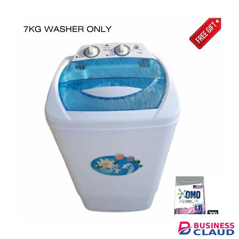 TLAC 7KG Single Tub Semi-Automatic Washing Machine Washer Top Load + Free GIFT OMO AUTO Wash Fit 6x6 Duvet (WASH ONLY)