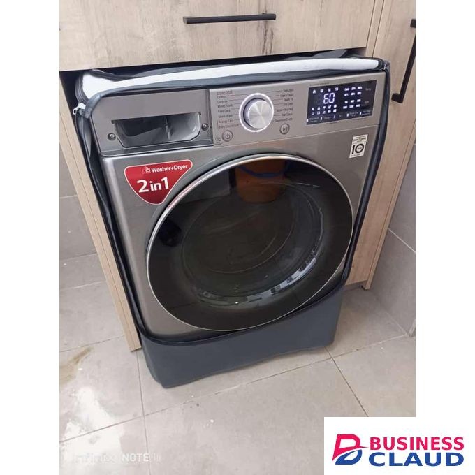 Canvas Leather Front Load Washing Machine Cover Waterproof/Dustproof -Fits Upto 12kg
