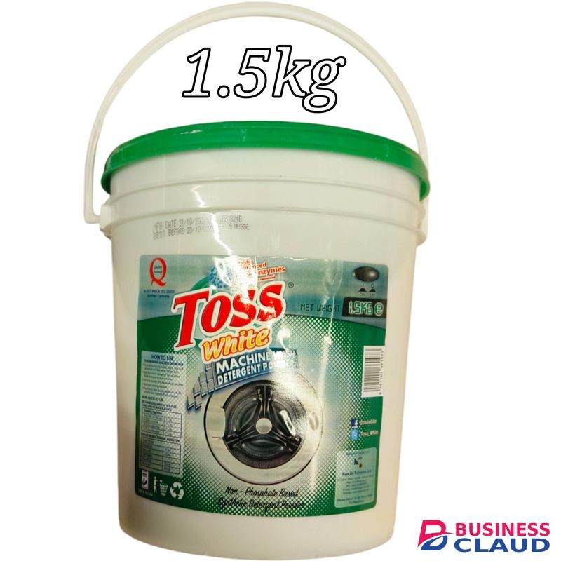 Toss White Machine Wash Detergent Powder 1.5kg As Persil Omo Sunlight Ariel jm