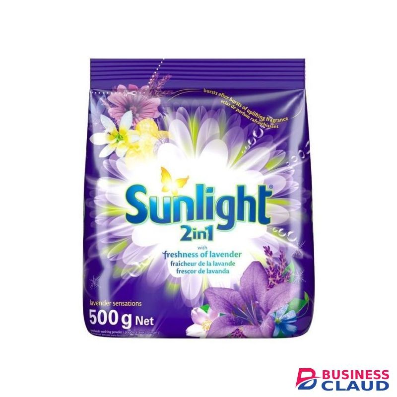 Sunlight 2-in-1 Lavender Hand Washing Powder 500g – Long-Lasting Fragrance, Fabric Conditioner in 1