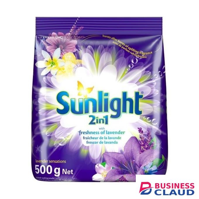 Sunlight 2-in-1 Lavender Hand Washing Powder 500g – Long-Lasting Fragrance, Fabric Conditioner in 1