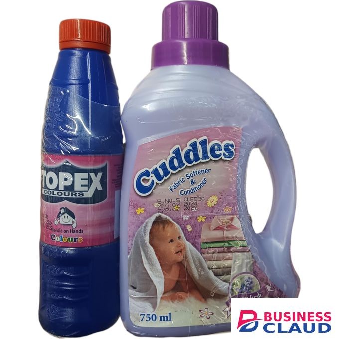 Cuddles LAVEN FRESH Fabric Softener & Conditioner + Free Topex Colors Bleach ,
