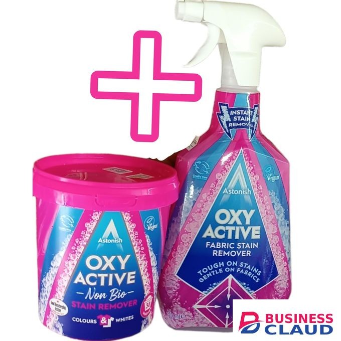 Astonish Oxy Active Non Bio Colours & Whites + FABRIC STAIN REMOVERS Tough on Stains GENTLE ON FABRICS VEGAN Cruelty-Free LAUNDRY INSTANT Washing Machine Compatible nk