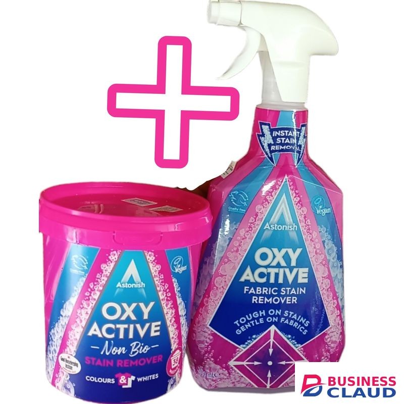 Astonish Oxy Active Non Bio Colours & Whites + FABRIC STAIN REMOVERS Tough on Stains GENTLE ON FABRICS VEGAN Cruelty-Free LAUNDRY INSTANT Washing Machine Compatible nk