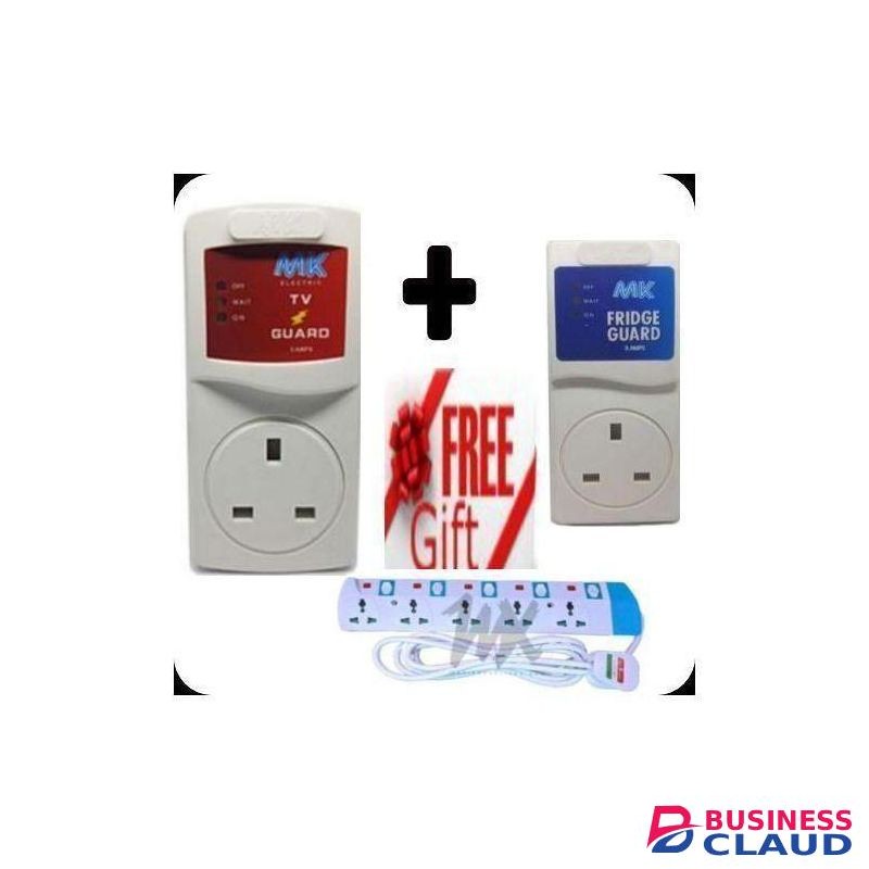 Power King HOME APPLIANCE POWER GUARD SET – TV GUARD, FRIDGE GUARD + FREE 5 WAY EXTENSION CABLE