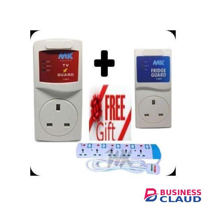 Power King HOME APPLIANCE POWER GUARD SET – TV GUARD, FRIDGE GUARD + FREE 5 WAY EXTENSION CABLE