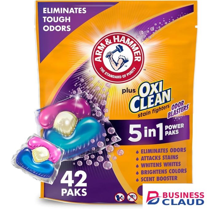 Arm & Hammer Plus Oxiclean with Odor Blasters, 5-in-1 Power Paks, 42 Count