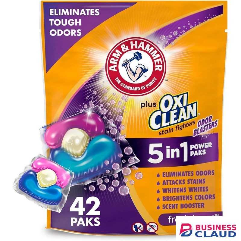 Arm & Hammer Plus Oxiclean with Odor Blasters, 5-in-1 Power Paks, 42 Count